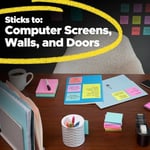 Post-it Süper Yapışkan Notlar Değer Paketi, 24 Ped, Kullanışlı Okul Otobüsü Taşıma ve Saklama Çantası, 2X Yapıştırma Gücü, 3x3 inç, Parlak Renkler (Turuncu, Pembe, Mavi, Yeşil, Sarı), Geri