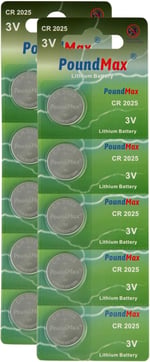 PoundMax 10 lu CR2025,MP058 Düğme Pil