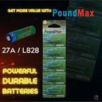 Poundmax 5 adet 27A, L828, özel alkali pil, 12 V, A27, V27A, LR27A, MN27, GP27A, V27GA saatler, uzaktan kumandalar, hesap makinesi, kompakt, uzun ömürlü ve yüksek performans