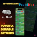 PoundMax 5 adet CR1632(DL1632) 3V Düğme Pil (Akıllı ev aletleri,araba anahtarları,terazi,uzaktan kumanda,bilgisayar anakartları için