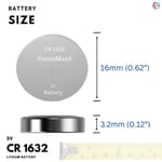 PoundMax 5 adet CR1632(DL1632) 3V Düğme Pil (Akıllı ev aletleri,araba anahtarları,terazi,uzaktan kumanda,bilgisayar anakartları için