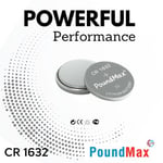 PoundMax 5 adet CR1632(DL1632) 3V Düğme Pil (Akıllı ev aletleri,araba anahtarları,terazi,uzaktan kumanda,bilgisayar anakartları için