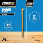 Power Pro 48600 Ahşap Vidalar, 9 x 3 inç, Premium Dış Mekan Güverte Vidaları, Paslanmaya Dayanıklı, Epoksi Kaplı Bronz, 1 lb Kutu, 83 Adet