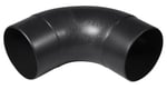 POWERTEC 70105 Açılı Toz Hortumu Bağlantısı, 10,2 cm, 90 Derece Açı, Siyah