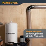POWERTEC 70105 Açılı Toz Hortumu Bağlantısı, 10,2 cm, 90 Derece Açı, Siyah