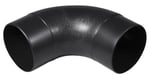 POWERTEC 70105 Açılı Toz Hortumu Bağlantısı, 10,2 cm, 90 Derece Açı, Siyah