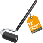 POWERTEC 71010 J-Roller uzun saplı kauçuk rulo, 3,8 cm x 7,6 cm – profesyonel kaplama kenar bandı ve zemin laminasyon aleti, düz sap
