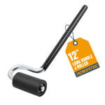 POWERTEC 71010 J-Roller uzun saplı kauçuk rulo, 3,8 cm x 7,6 cm – profesyonel kaplama kenar bandı ve zemin laminasyon aleti, düz sap