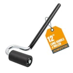 POWERTEC 71010 J-Roller uzun saplı kauçuk rulo, 3,8 cm x 7,6 cm – profesyonel kaplama kenar bandı ve zemin laminasyon aleti, düz sap