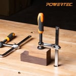 POWERTEC 71410 MFT Masa ve Kılavuz Ray Sistemi için Hızlı Vidalı Kılavuz Ray Kelepçesi, 13,7 cm Kapasite x 5,9 cm Boğaz Derinliği - 2 Paket