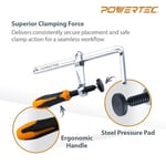 POWERTEC 71410 MFT Masa ve Kılavuz Ray Sistemi için Hızlı Vidalı Kılavuz Ray Kelepçesi, 13,7 cm Kapasite x 5,9 cm Boğaz Derinliği - 2 Paket