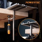 POWERTEC 71410 MFT Masa ve Kılavuz Ray Sistemi için Hızlı Vidalı Kılavuz Ray Kelepçesi, 13,7 cm Kapasite x 5,9 cm Boğaz Derinliği - 2 Paket
