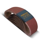 POWERTEC Zımpara Kayışları 10x61 cm, Alüminyum Oksit, 6 Farklı Kum, 18'li Paket, Bantlı Zımpara için