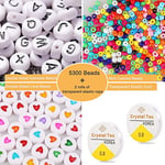 Powmag Boncuk Harfler, 5300 Parça İnci Seti Pastel 3 mm, 14 Renkli Boncuklar, Bilezik, Küpe, El Sanatları, Kendin Yap Kolyeler Yapmak İçin