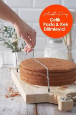Pratik Pandispanya Kek Pasta Kesme Testeresi, Pasta Kek Kesme ve Dilimleme Aparatı Teli