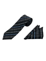 Premium Ahşap Kutulu 2'li Kravat Mendil Set