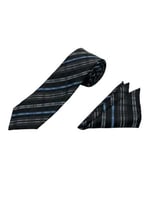 Premium Ahşap Kutulu 2'li Kravat Mendil Set