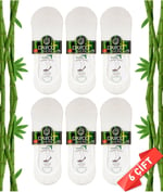 Premium Dikişsiz Erkek Bambu Babet Çorap 6'lı Beyaz Set (GÖRÜNMEZ ÇORAP) - 41-45 - C102BYZ-6