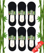 Premium Dikişsiz Erkek Bambu Babet Çorap Füme 6lı Set - 41-45 - C106FUME-6
