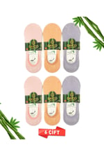 Premium Dikişsiz Kadın Bambu Babet Çorap Asorti 6lı Set - 35-38 - C56PTM