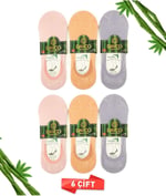 Premium Dikişsiz Kadın Bambu Babet Çorap Asorti 6lı Set - 35-38 - C56PTM