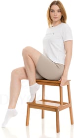 Premium Dikişsiz Kadın Bambu Patik Çorap 6'lı Beyaz Set - 10553-b