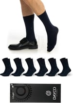 Premium Dikişsiz Klasik Uzun Lacivert Yazlık Erkek Bambu Soket Çorap 6lı Hediyelik Kutulu Set - 10125-LACI - 45-47