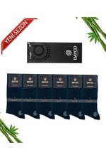 Premium Dikişsiz Klasik Uzun Lacivert Yazlık Erkek Bambu Soket Çorap 6lı Hediyelik Kutulu Set - 10123-LACI - 38-40