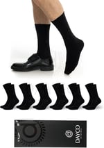 Premium Dikişsiz Klasik Uzun Siyah Yazlık Erkek Bambu Soket Çorap 6lı Hediyelik Kutulu Set - 10124-41-45
