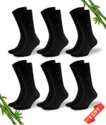 Premium Dikişsiz Klasik Uzun Siyah Yazlık Erkek Bambu Soket Çorap 6lı Hediyelik Kutulu Set - 10124-41-45
