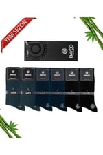 Premium Dikişsiz Klasik Uzun Yazlık Erkek Bambu Soket Çorap 6lı Hediyelik Kutulu Asorti Set - 10124-FLS - 41-45
