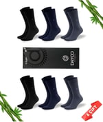 Premium Dikişsiz Klasik Uzun Yazlık Erkek Bambu Soket Çorap 6lı Hediyelik Kutulu Asorti Set - 10124-FLS - 41-45
