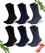 Premium Dikişsiz Klasik Uzun Yazlık Erkek Bambu Soket Çorap 6lı Hediyelik Kutulu Asorti Set - 10124-FLS - 41-45