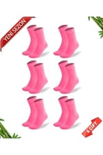 Premium Dikişsiz Pembe Kadın Bambu Soket Çorap - 35-38 - 350-PMB