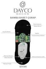 Premium Dikişsiz Siyah Renk 4'lü Erkek Bambu Babet Çorap (GÖRÜNMEZ ÇORAP) - C100-36-40