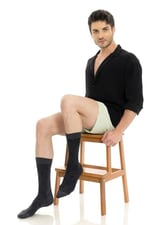 Premium Erkek Kışlık Bambu Soket Çorap (Klasik Uzun Erkek Çorabı) 6'lı Asorti Seti 41-45