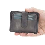 Premium Hakiki Deri Para Bölmeli Kartlık - 5-8 Kart Kapasiteli, Kolay Erişim Pencereleri, Kompakt ve Dayanıklı Tasarım, Günlük Kullanım İçin Mükemmel, Erkek ve Kadın için Kartlık (Gri)