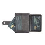 Premium Hakiki Deri Para Bölmeli Kartlık - 5-8 Kart Kapasiteli, Kolay Erişim Pencereleri, Kompakt ve Dayanıklı Tasarım, Günlük Kullanım İçin Mükemmel, Erkek ve Kadın için Kartlık (Gri)