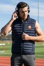 Premium Kalite Regular Lacivert Renk Spor Şık Erkek Şişme Yelek