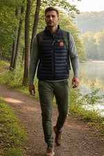 Premium Kalite Regular Lacivert Renk Spor Şık Erkek Şişme Yelek