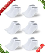 Premium Simli Nokta Desenli Kadın Bambu Patik Çorap 6'lı Set - 10556-noktali