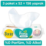 Prima Islak Havlu 3 Paket 156 Yapraklı Sensitive Islak Mendil - Seçenekler: 52 Yaprak, 156 Yaprak
