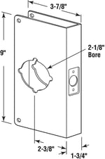 Prime-Line Recessed Door Reinforcer Entry 5.1cm - 0.3cm 7.6cm - 2.2cm W X 23cm H Stainless Steel Finish Stainless Ste