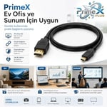 PrimeX PX-1121 Micro HDMI to HDMI Kablo, 1.5 Metre 1080P Full HD Hdmi Görüntü ve Ses Aktarım Kablosu, Micro Hdmi Type-D Kamera Tablet Mini Laptop Raspberry P - Seçenekler: 1.5 Metre, 5 Metre, 10 Metre