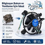 PrimeX PX-1150P Intel İşlemci Fanı, i3 i5 i7 Uyumlu CPU Soğutucu Fan, LGA775 1156 1155 1150 1151 1200 1700 Pin İşlemci Soğutucu, E97379-003 Intel Fan