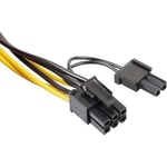 PrimeX PX-4302 6 Pin to 2x8 Pin PSU Ekran Kartı Güç Çevirici Kablo, PCI-E 6 Pin Dişi to 2 Adet 6+2 Pin Erkek GPU Power Splitter, 18AWG Bakır Mining Ekran Kartı Güç Kablosu, 20 cm