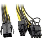 PrimeX PX-4302 6 Pin to 2x8 Pin PSU Ekran Kartı Güç Çevirici Kablo, PCI-E 6 Pin Dişi to 2 Adet 6+2 Pin Erkek GPU Power Splitter, 18AWG Bakır Mining Ekran Kartı Güç Kablosu, 20 cm