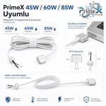PrimeX PX-MAC2 MagSafe 2 Güç Adaptörü Kablosu, Apple MacBook A1425 A1435 A1465 A1502 Uyumlu, 5 Pin T Stili Manyetik Şarj Tamir Kablosu, 45W 60W 85W Adaptör İçin, 1.8 Metre