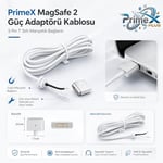 PrimeX PX-MAC2 MagSafe 2 Güç Adaptörü Kablosu, Apple MacBook A1425 A1435 A1465 A1502 Uyumlu, 5 Pin T Stili Manyetik Şarj Tamir Kablosu, 45W 60W 85W Adaptör İçin, 1.8 Metre