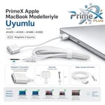 PrimeX PX-MAC2 MagSafe 2 Güç Adaptörü Kablosu, Apple MacBook A1425 A1435 A1465 A1502 Uyumlu, 5 Pin T Stili Manyetik Şarj Tamir Kablosu, 45W 60W 85W Adaptör İçin, 1.8 Metre